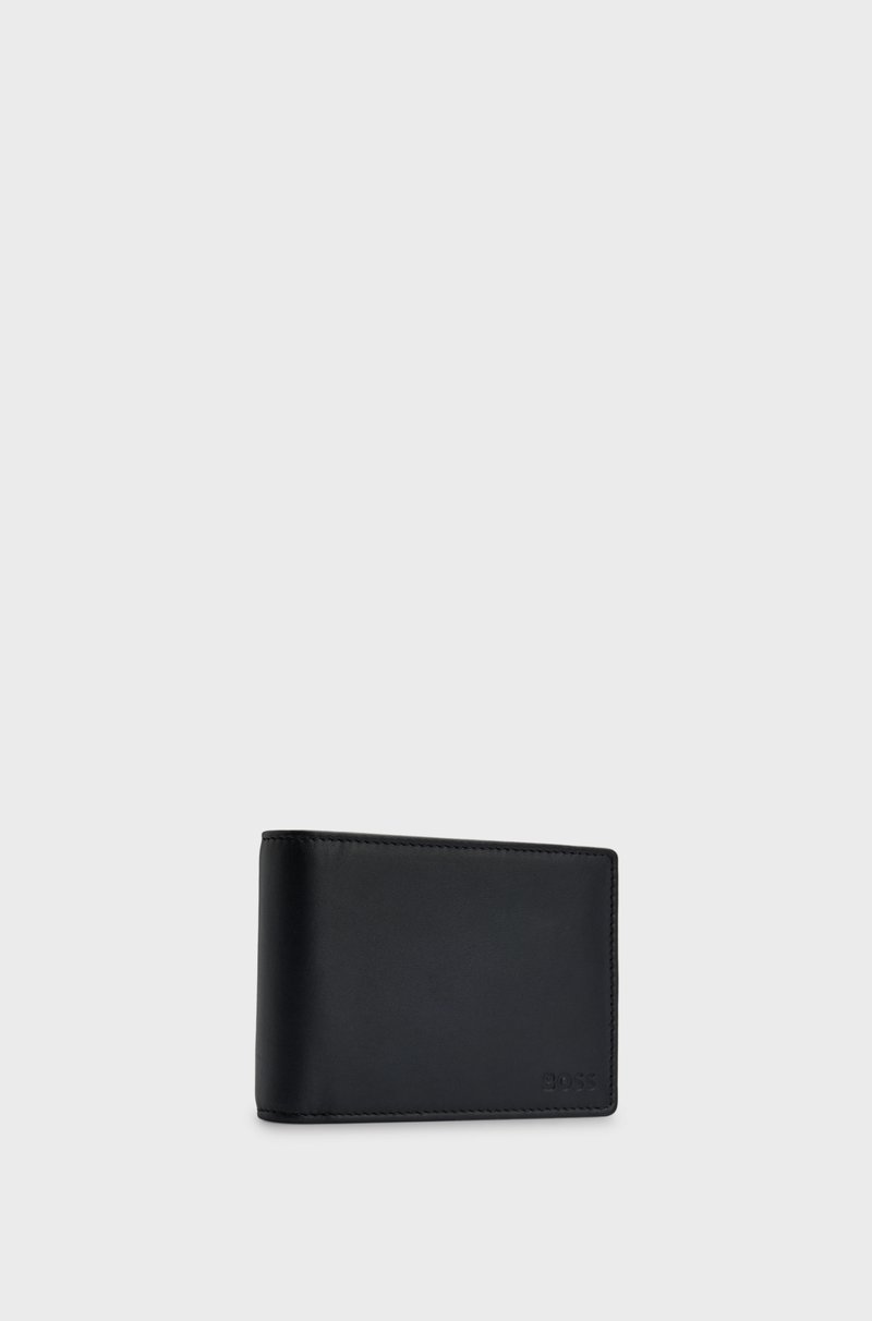 Hugo Boss Cartera de triple hoja de piel con logo grabado y bolsillo monedero Ofertas de temporada