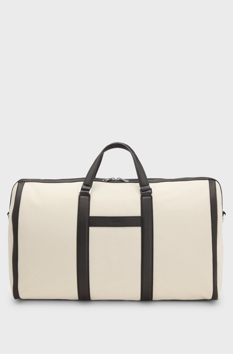 Hugo Boss Bolsa de viaje de lona con apliques de piel Outlet