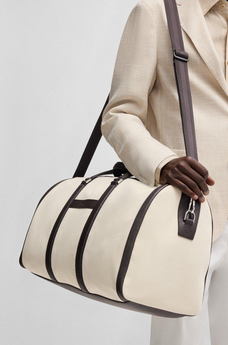 Hugo Boss Bolsa de viaje de lona con apliques de piel Outlet