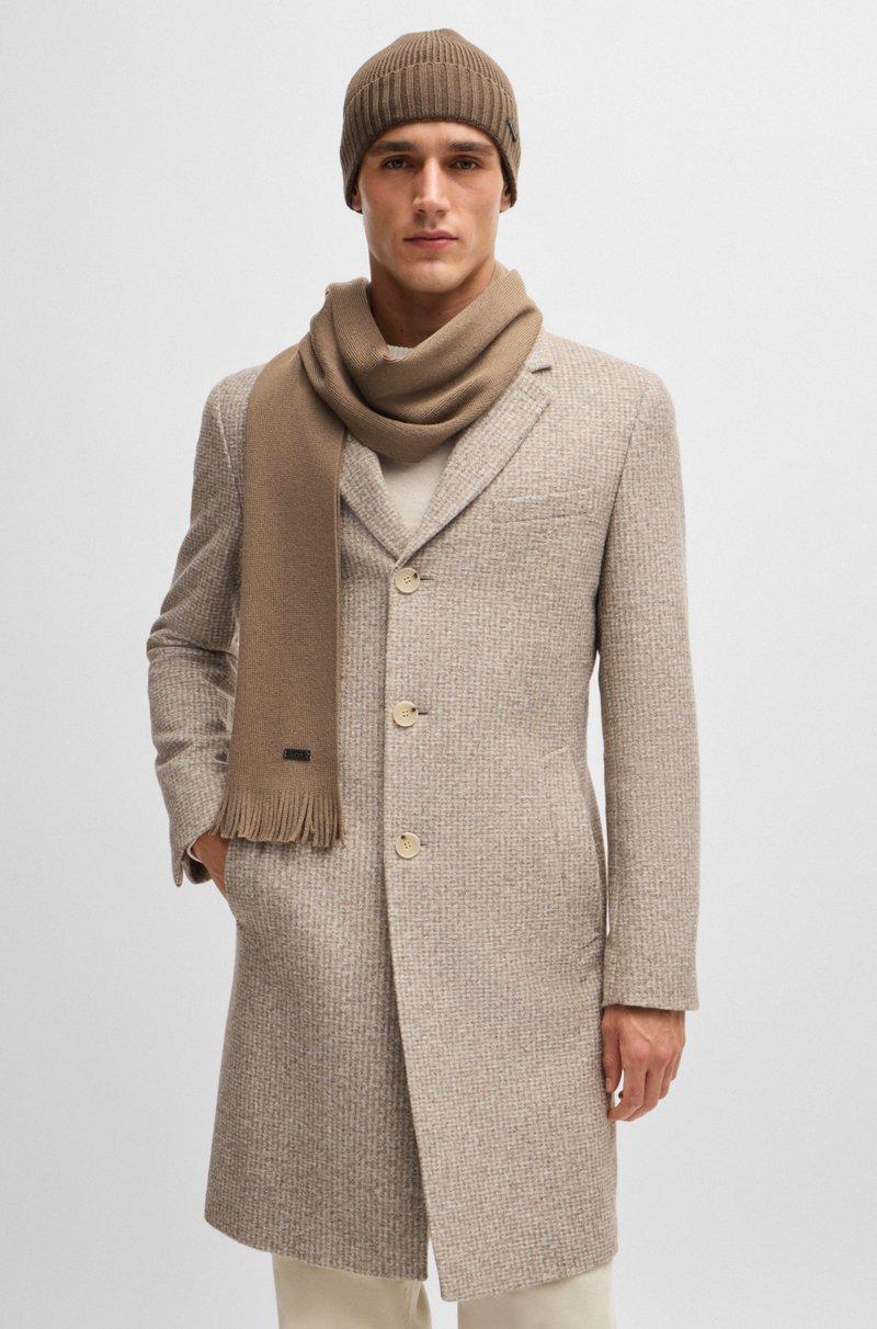 Hugo Boss Bufanda de punto raschel en lana merina Venta caliente