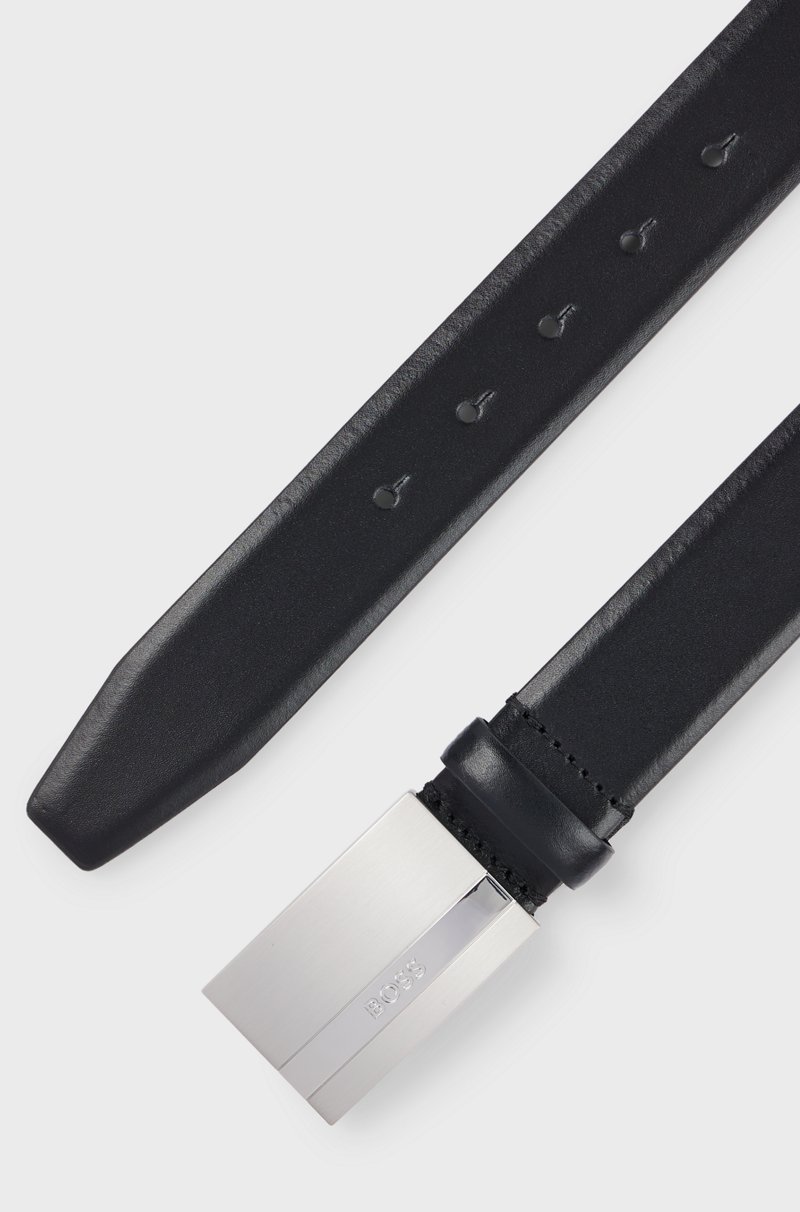 Hugo Boss Cinturón de piel italiana con hebilla con placa y logo Tienda
