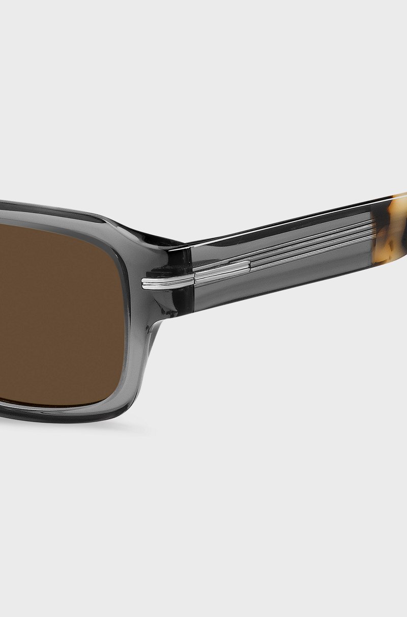 Hugo Boss Gafas de sol de acetato transparente con detalles en Habana Oferta especial