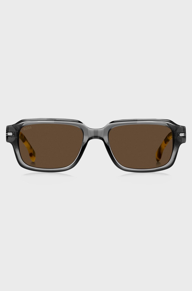 Hugo Boss Gafas de sol de acetato transparente con detalles en Habana Oferta especial