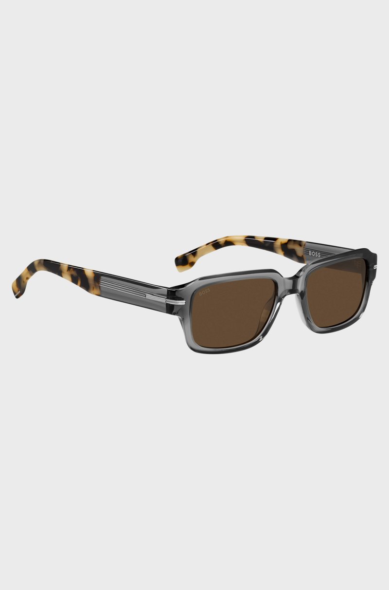 Hugo Boss Gafas de sol de acetato transparente con detalles en Habana Oferta especial