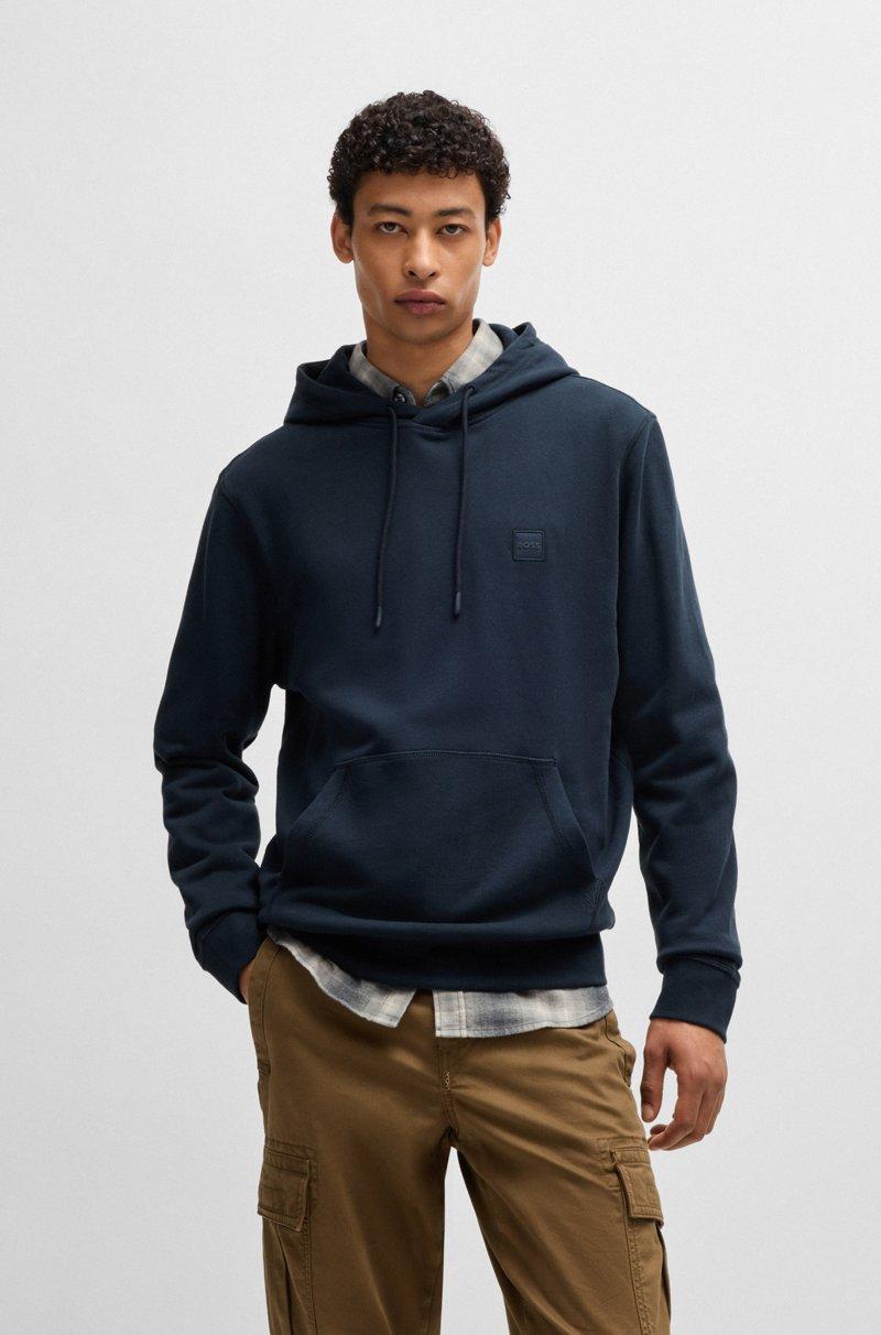 Hugo Boss Sudadera con capucha regular fit de felpa de algodón con parche de logo ÚLTIMAS EDICIONES