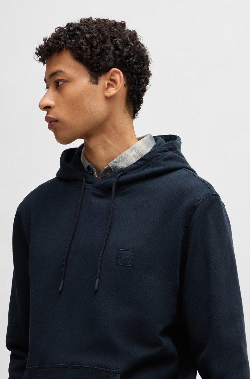 Hugo Boss Sudadera con capucha regular fit de felpa de algodón con parche de logo ÚLTIMAS EDICIONES