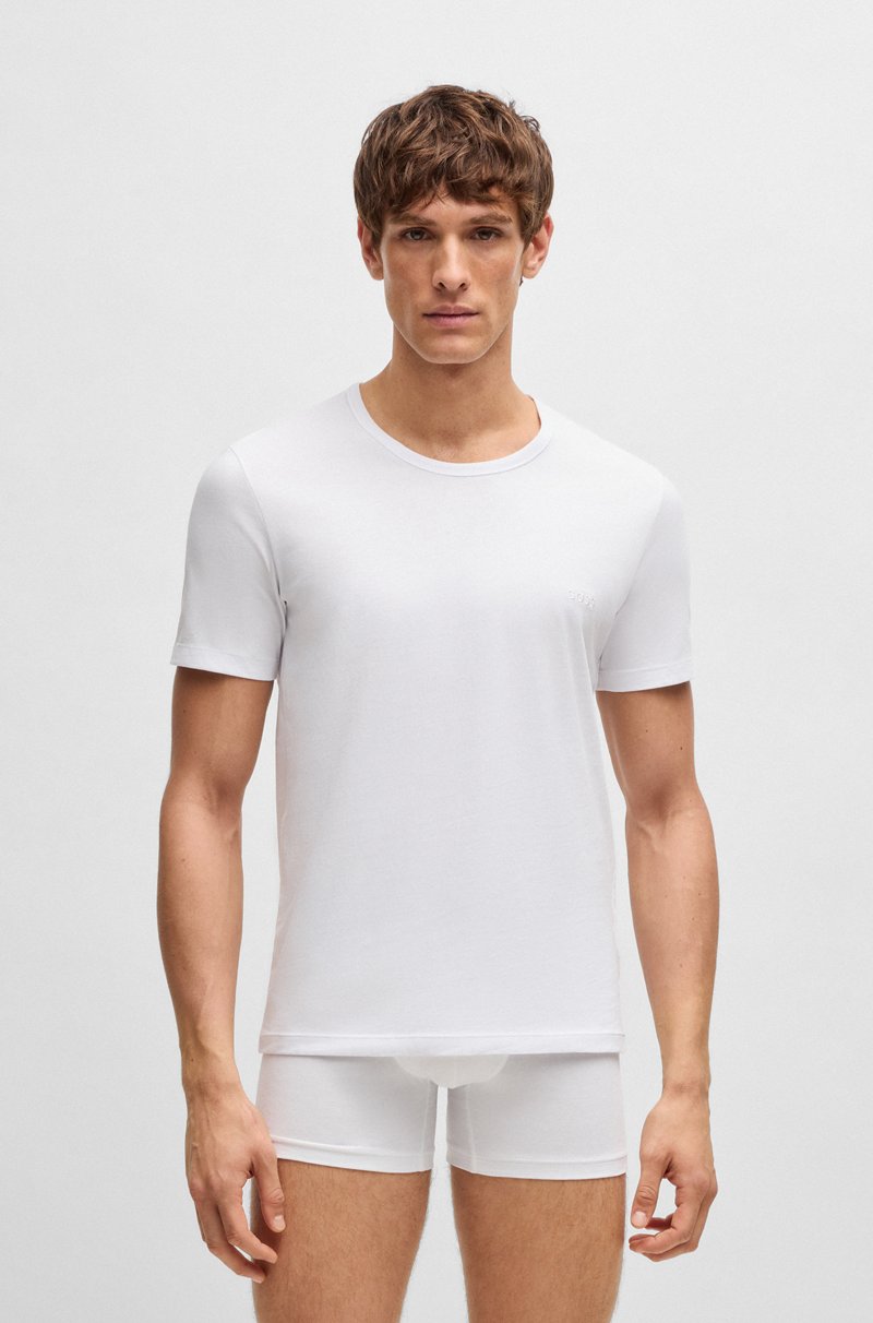 Hugo Boss Paquete de tres camisetas de algodón con logo bordado Precio de fábrica