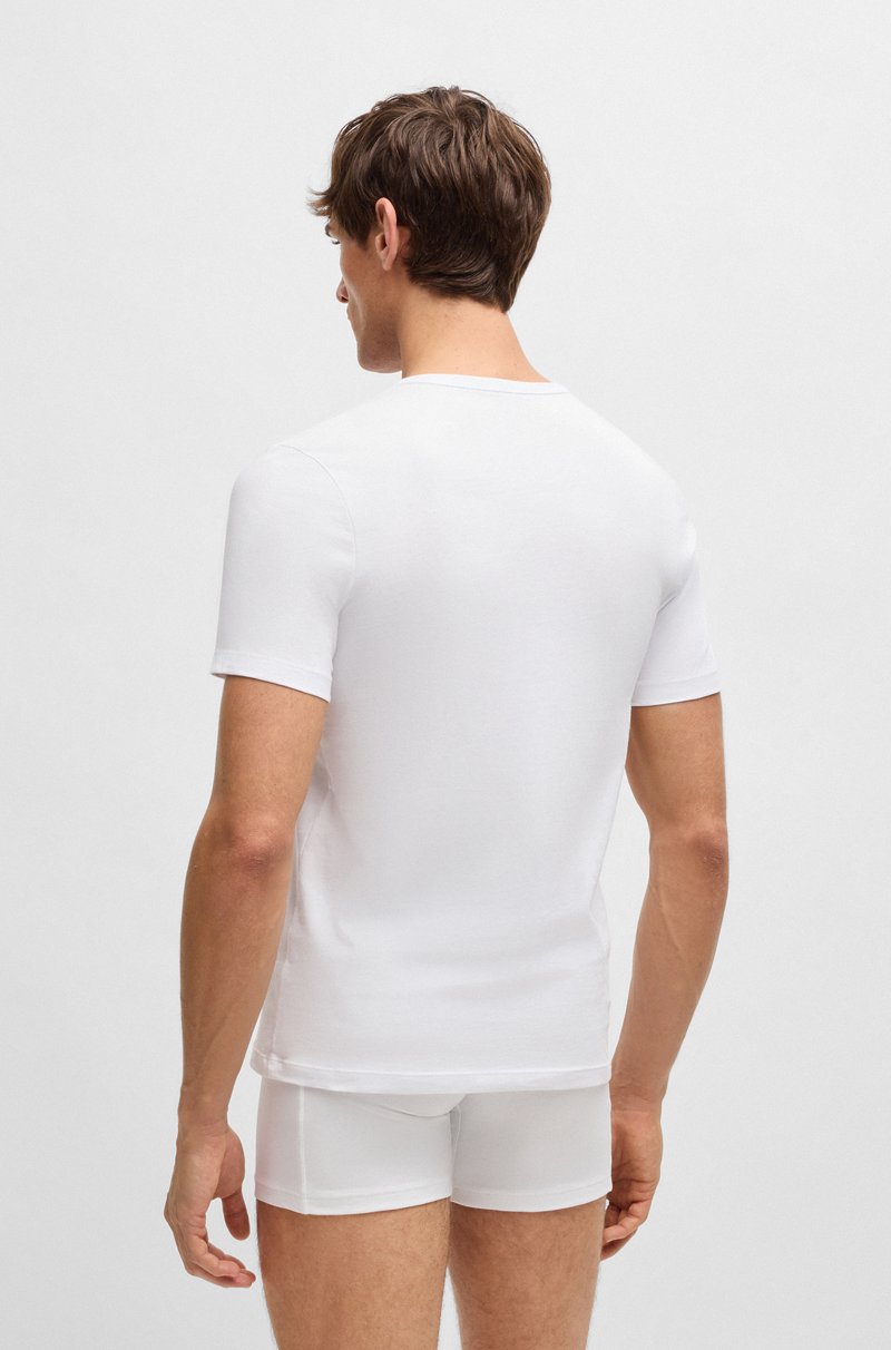 Hugo Boss Paquete de tres camisetas de algodón con logo bordado Precio de fábrica