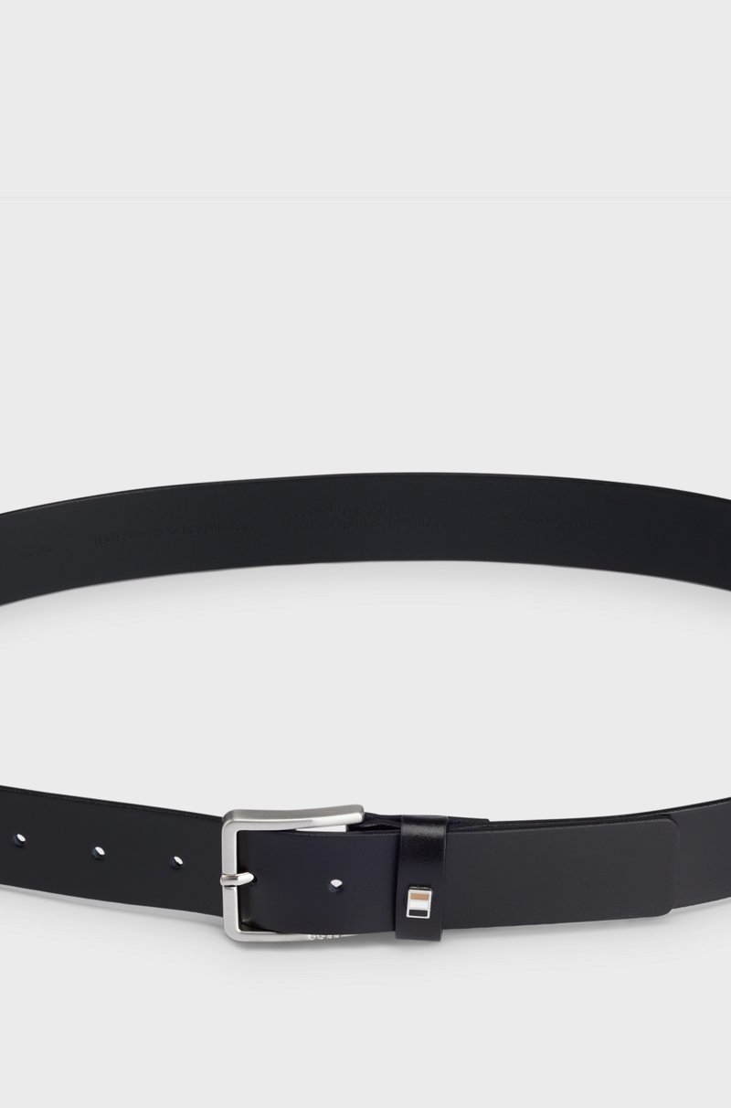 Hugo Boss Cinturón de piel italiana con detalle de rayas de la marca en la trabilla Ahorra y exporta