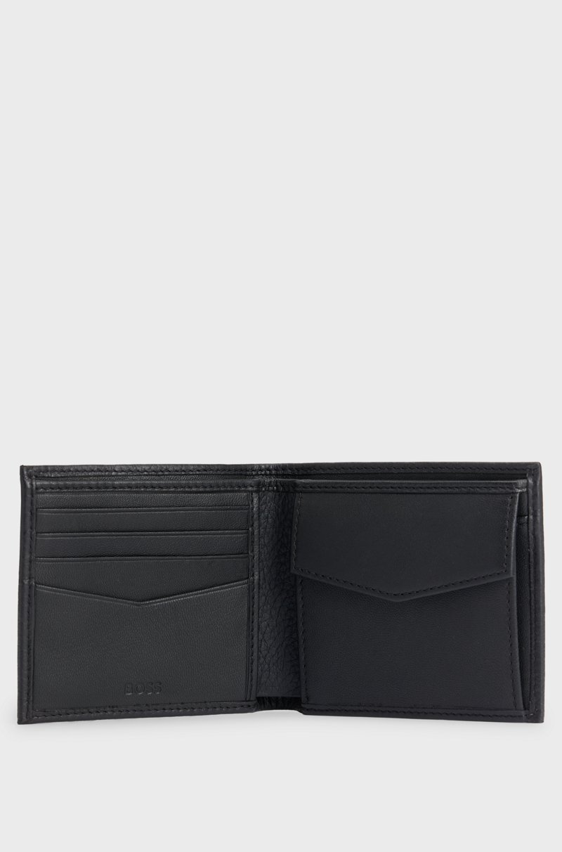 Hugo Boss Cartera de piel granulada con letras de logo En oferta