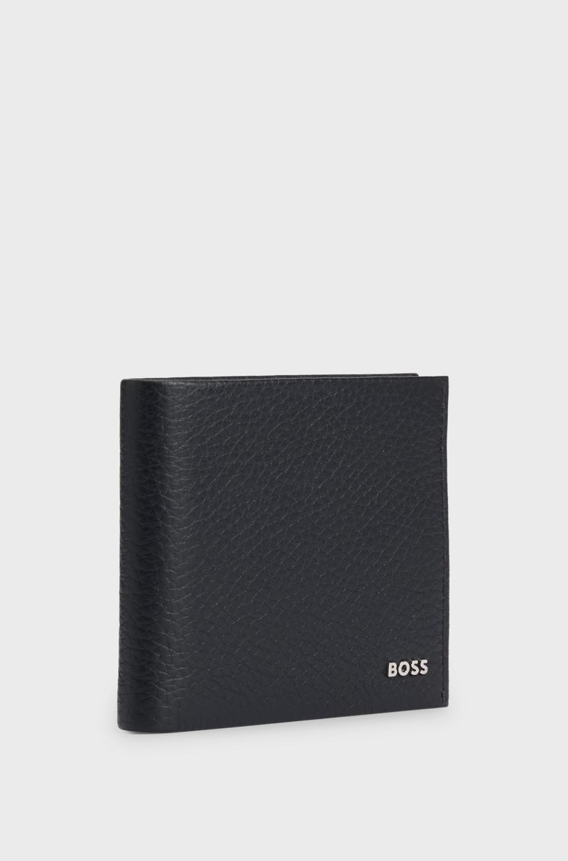 Hugo Boss Cartera de piel granulada con letras de logo En oferta