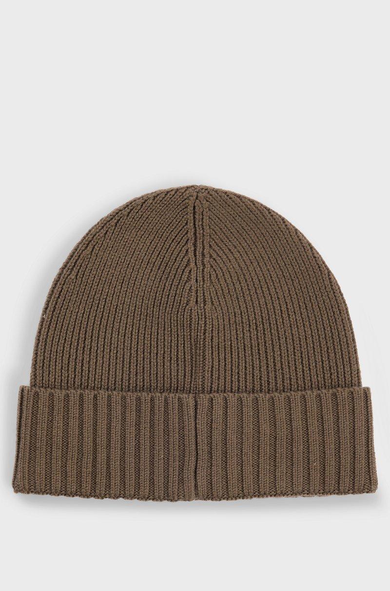 Hugo Boss Gorro de punto de canalé en lana merina Descuentos del mes