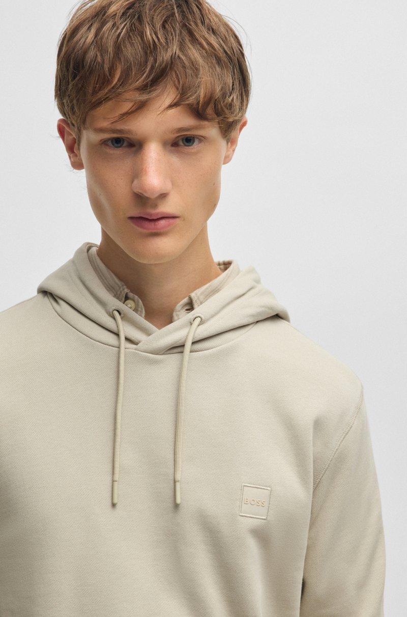 Hugo Boss Sudadera con capucha regular fit de felpa de algodón con parche de logo Oferta exclusiva