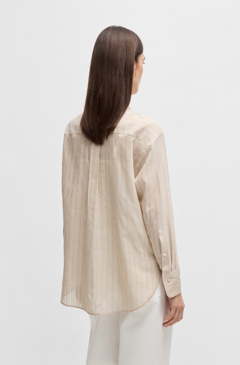 Hugo Boss Blusa regular fit de algodón a rayas Devoluciones gratuitas