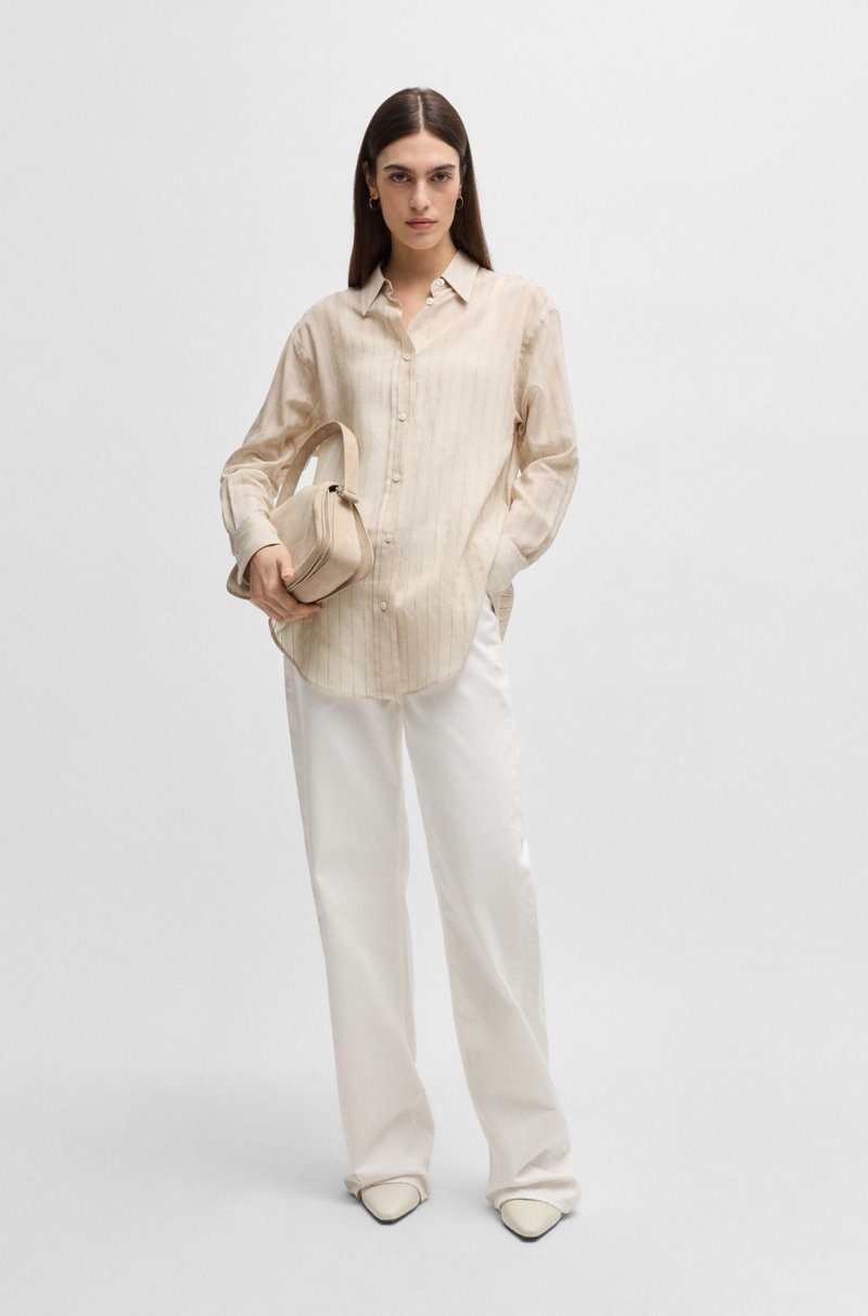Hugo Boss Blusa regular fit de algodón a rayas Devoluciones gratuitas