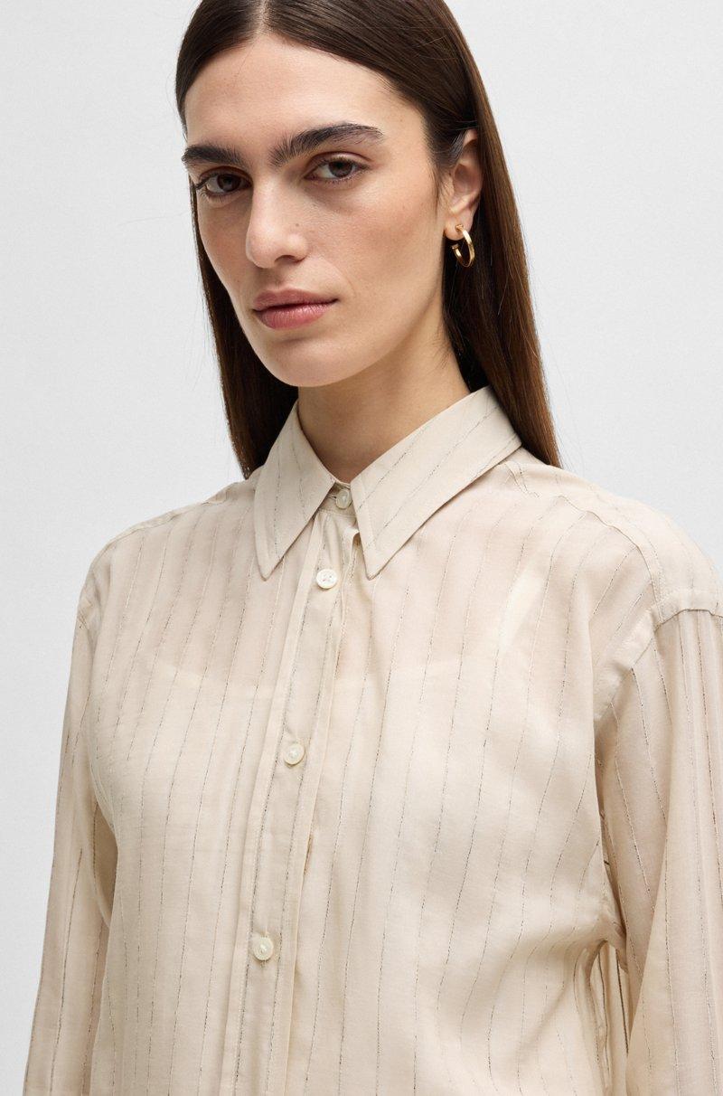 Hugo Boss Blusa regular fit de algodón a rayas Devoluciones gratuitas
