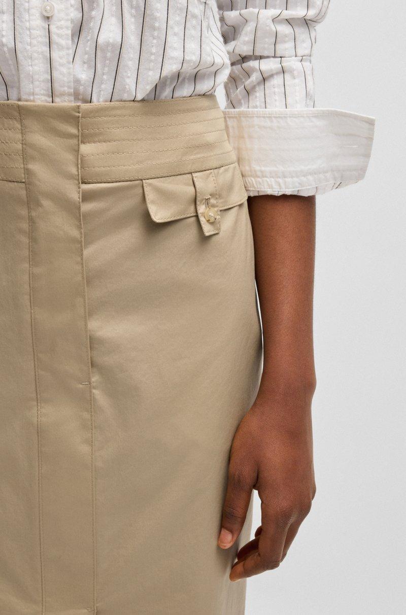 Hugo Boss Falda de algodón elástico con detalle de bolsillo 2025