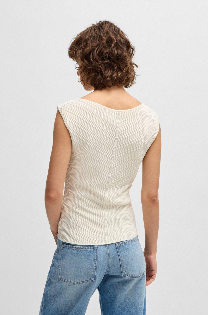 Hugo Boss Top con cuello en pico y estructura de punto Venta caliente