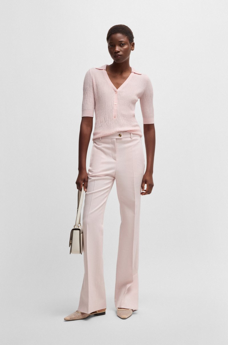 Hugo Boss Pantalones jaspeados con aberturas en los bajos Los más vendidos