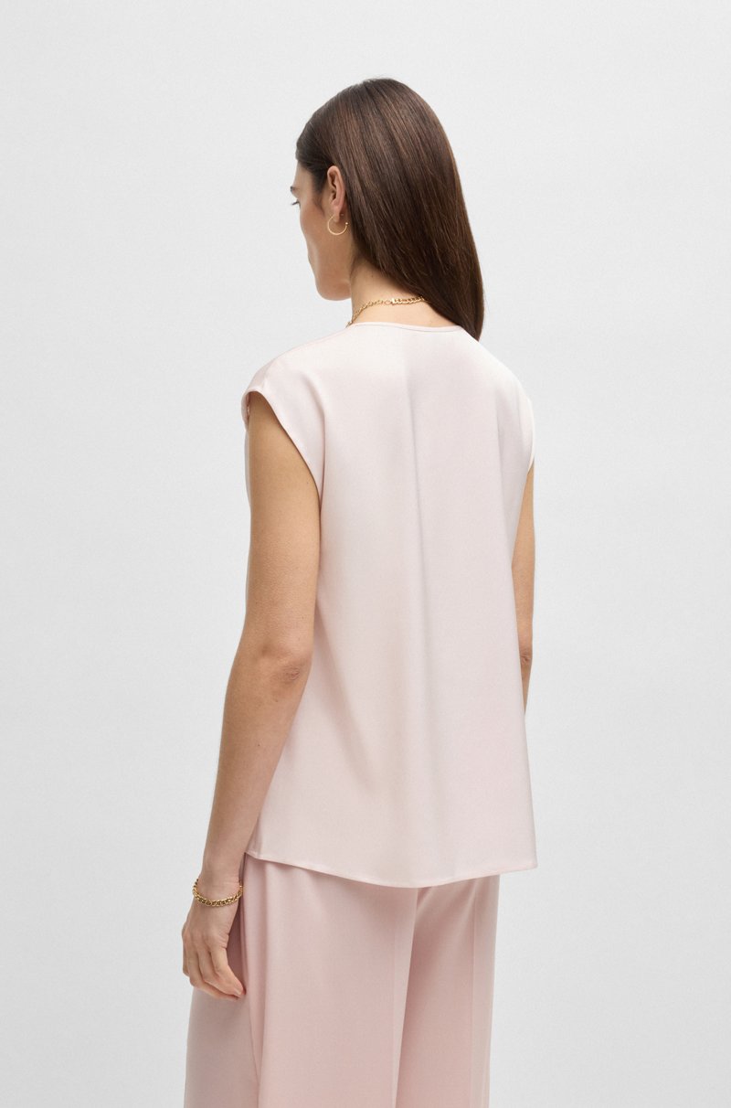 Hugo Boss Blusa sin mangas en satén de seda elástica Ventas relámpago