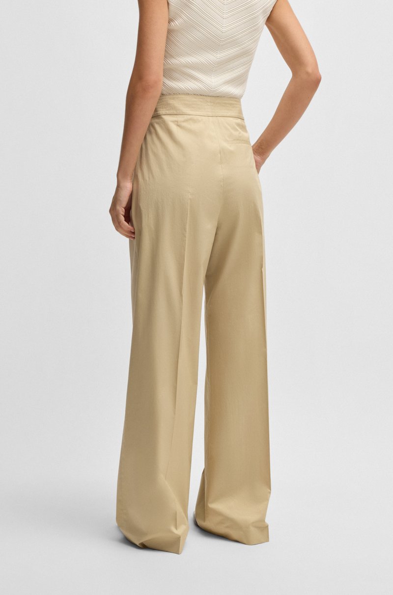 Hugo Boss Pantalones regular fit de talle alto en algodón elástico vaporoso Tienda