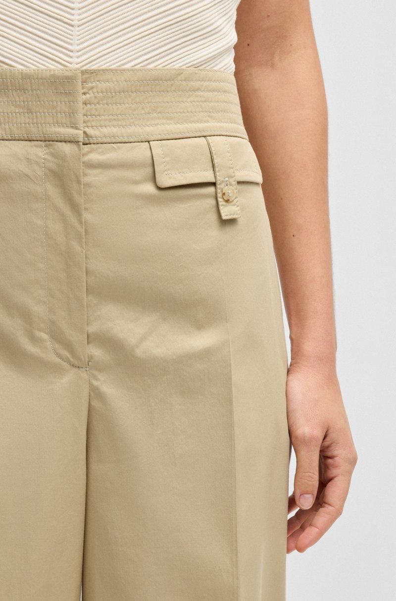 Hugo Boss Pantalones regular fit de talle alto en algodón elástico vaporoso Tienda