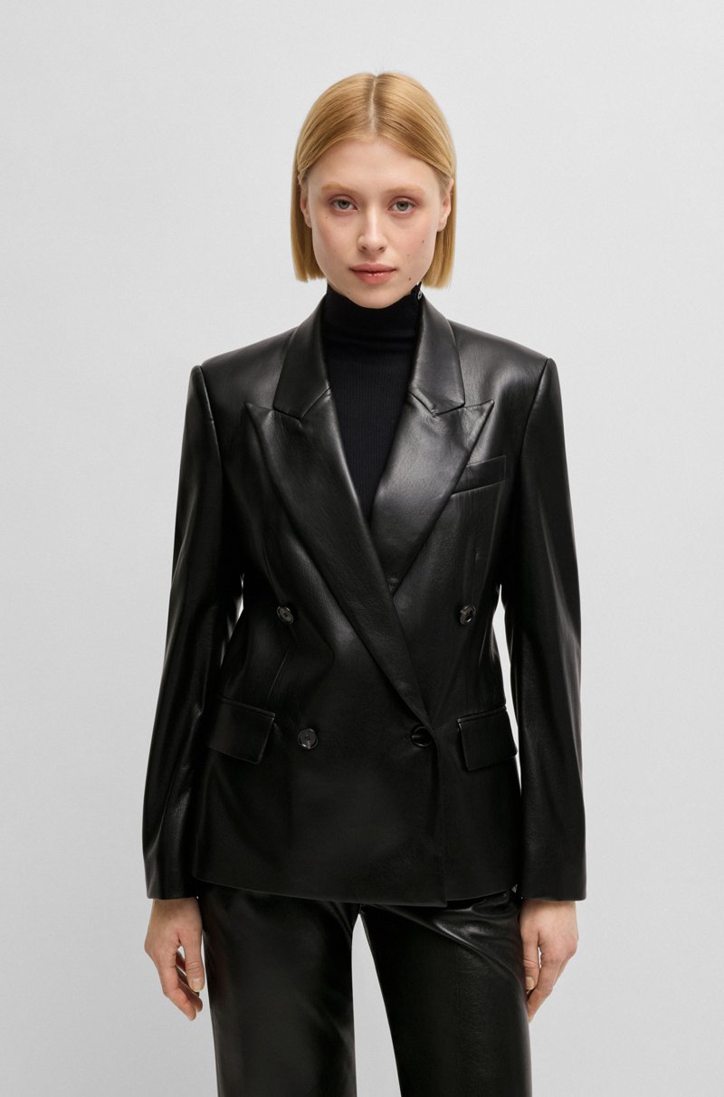 Hugo Boss Blazer cruzado regular fit en piel sintética Mejor oferta