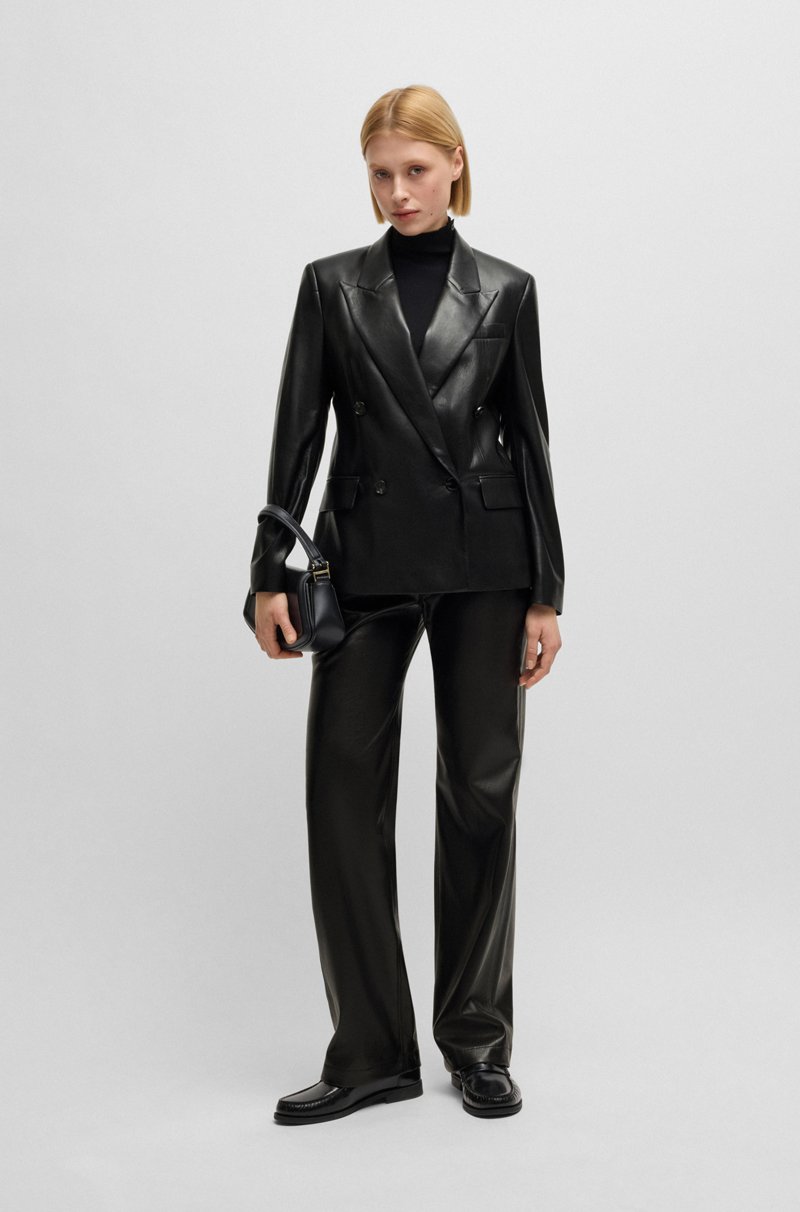 Hugo Boss Blazer cruzado regular fit en piel sintética Mejor oferta