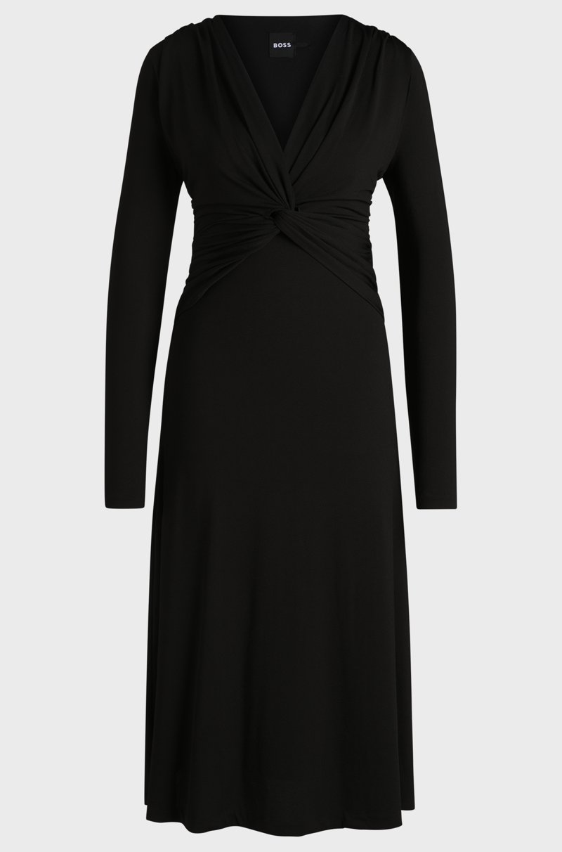 Hugo Boss Vestido de crepé elástico con detalle cruzado en la parte delantera Envío gratis