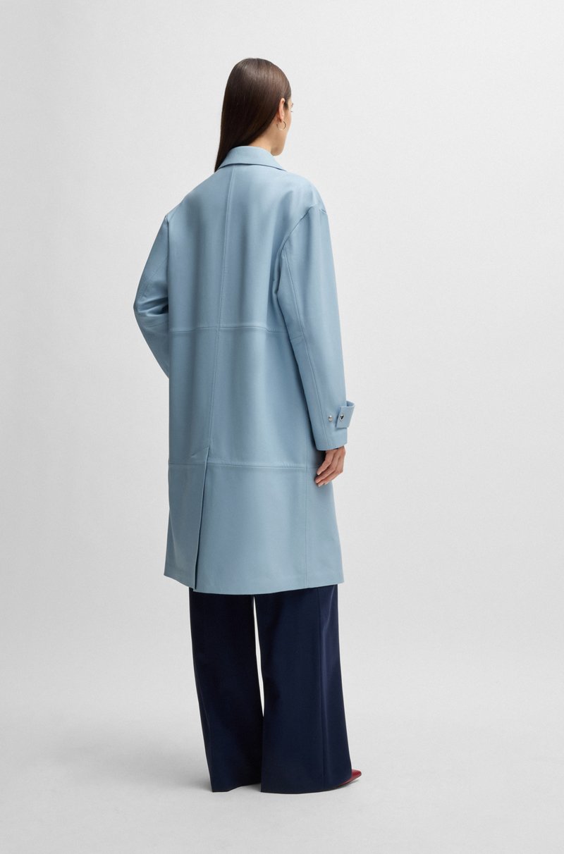 Hugo Boss Gabardina de piel con ribetes plateados Oferta especial