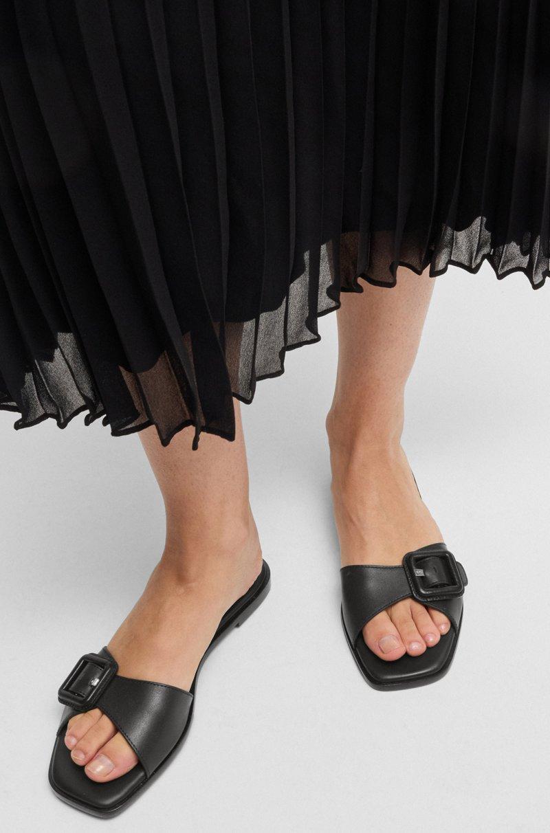 Hugo Boss Chanclas de piel con detalle de logo en la hebilla Promoción trimestral