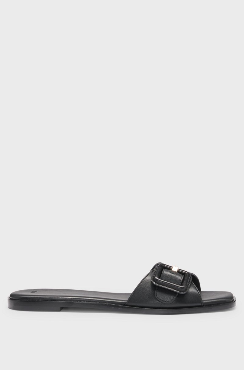 Hugo Boss Chanclas de piel con detalle de logo en la hebilla Promoción trimestral