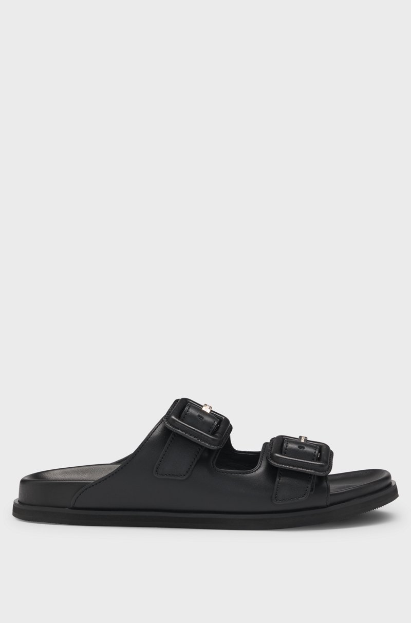 Hugo Boss Chanclas de piel con dos tiras con hebilla Solo queda un día