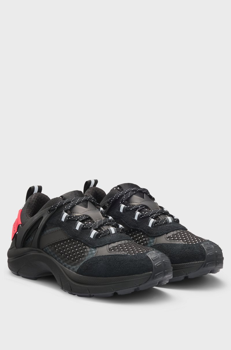 Hugo Boss Deportivas de la marca con malla y ante Tienda de fábrica