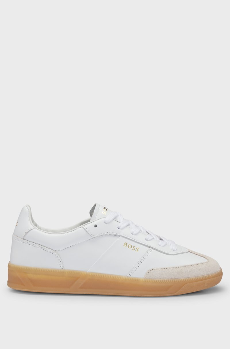 Hugo Boss Deportivas de piel con cordones y ribetes de ante Descuentos del mes