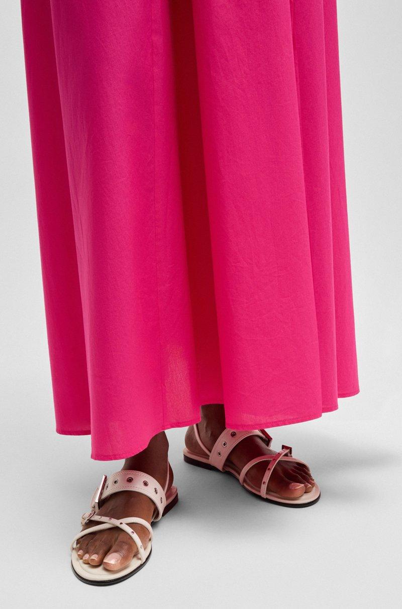 Hugo Boss Sandalias de piel con remaches y ojales metalizados Última moda