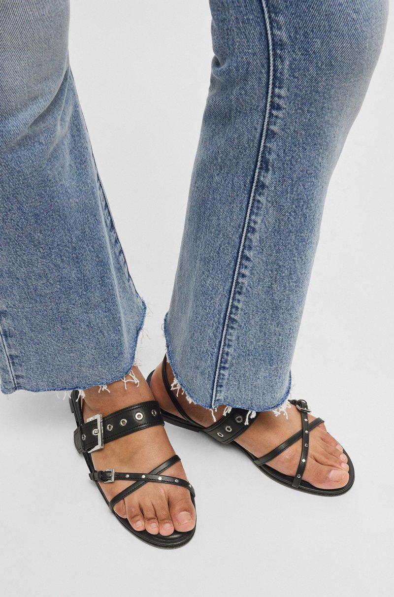 Hugo Boss Sandalias de piel con remaches y ojales metalizados Descuento por venta flash