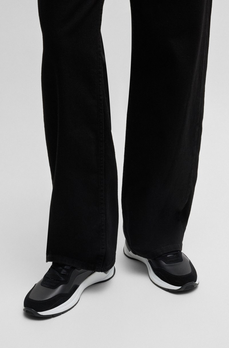 Hugo Boss Deportivas con cordones en mezcla de diferentes materiales con ribetes de ante Grandes ahorros