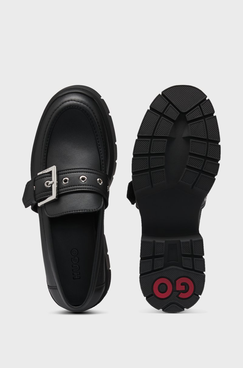 Hugo Boss Mocasines de piel sintética con correa de hebilla Rebajas de fin de temporada