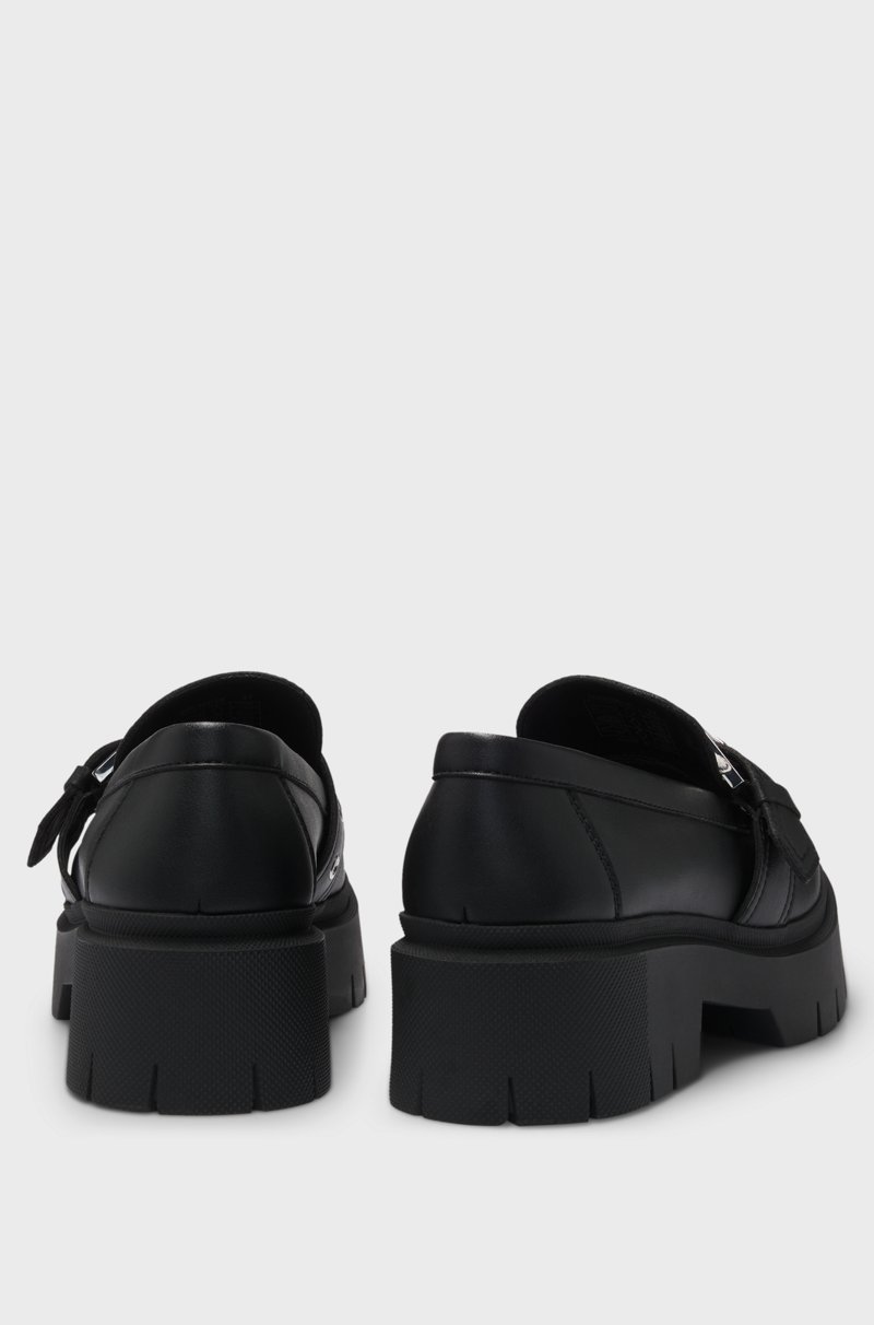 Hugo Boss Mocasines de piel sintética con correa de hebilla Rebajas de fin de temporada