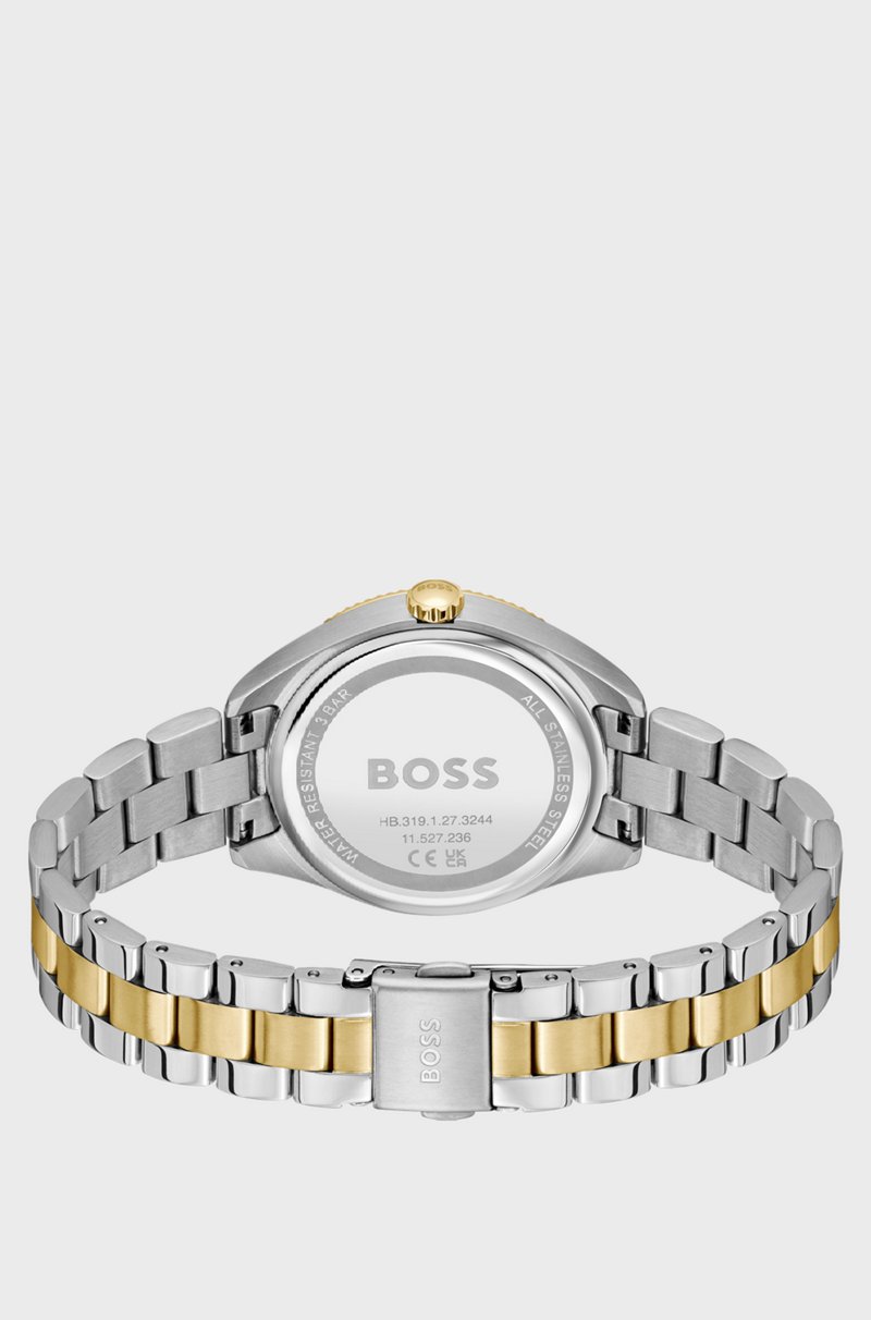 Hugo Boss Reloj en dos tonos con bisel acanalado Outlet