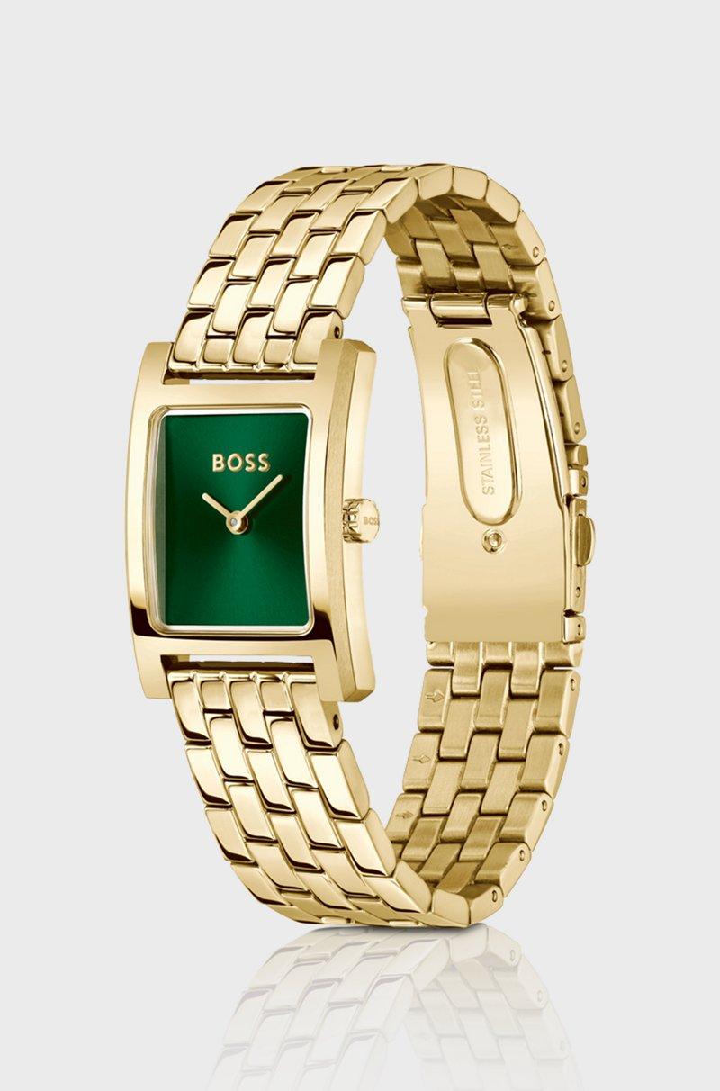 Hugo Boss Reloj en tono dorado con esfera verde Gran oferta