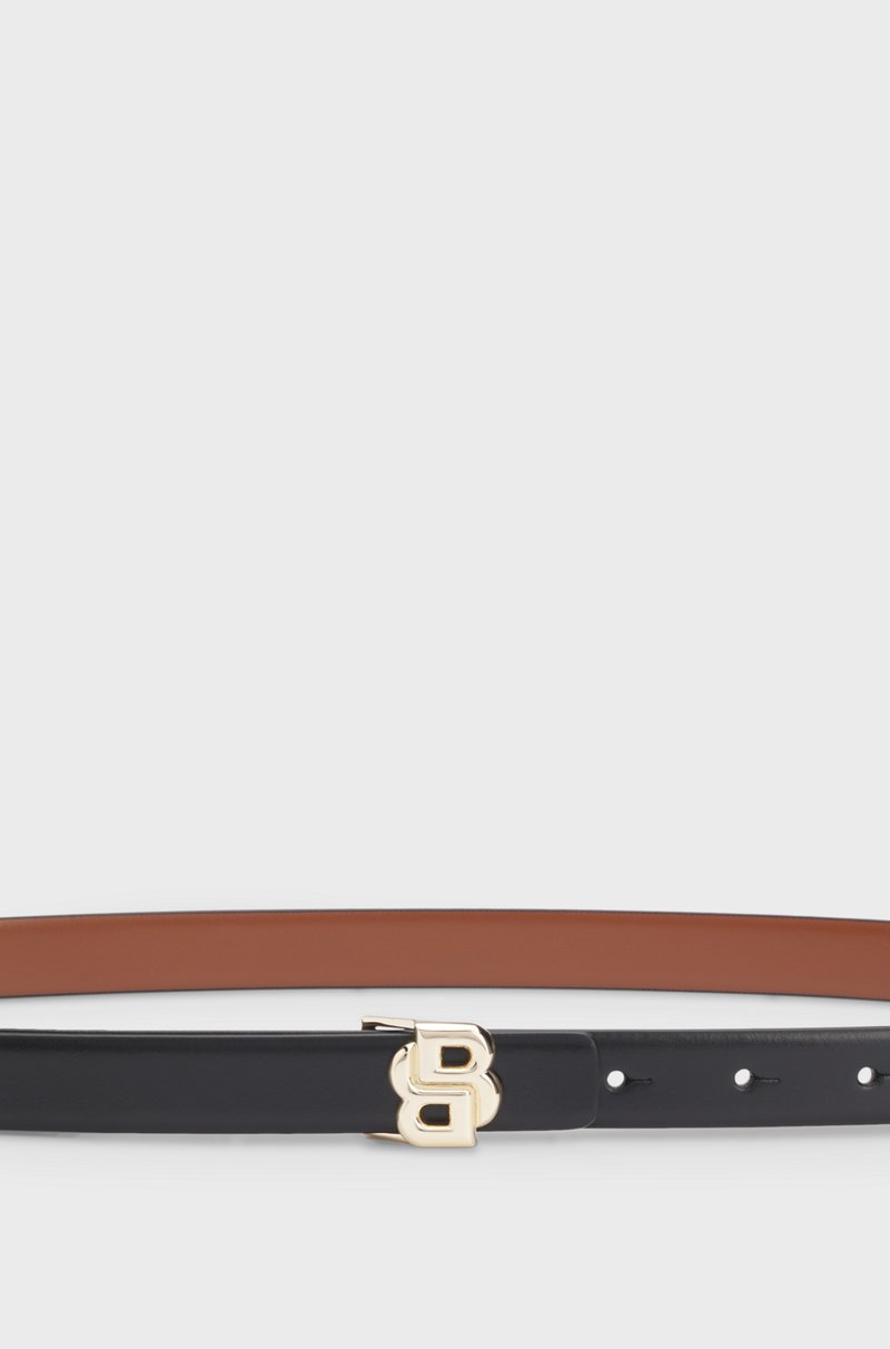 Hugo Boss Cinturón reversible de piel italiana con monograma Double B en la hebilla Rebajas de fábrica