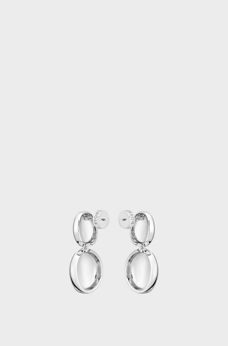 Hugo Boss Pendientes plateados con detalles de estilo guijarro Tienda