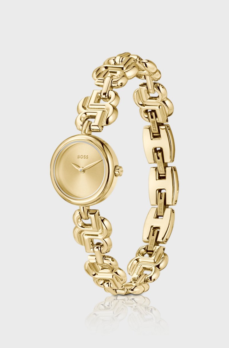Hugo Boss Reloj dorado con pulsera de monograma Oferta especial