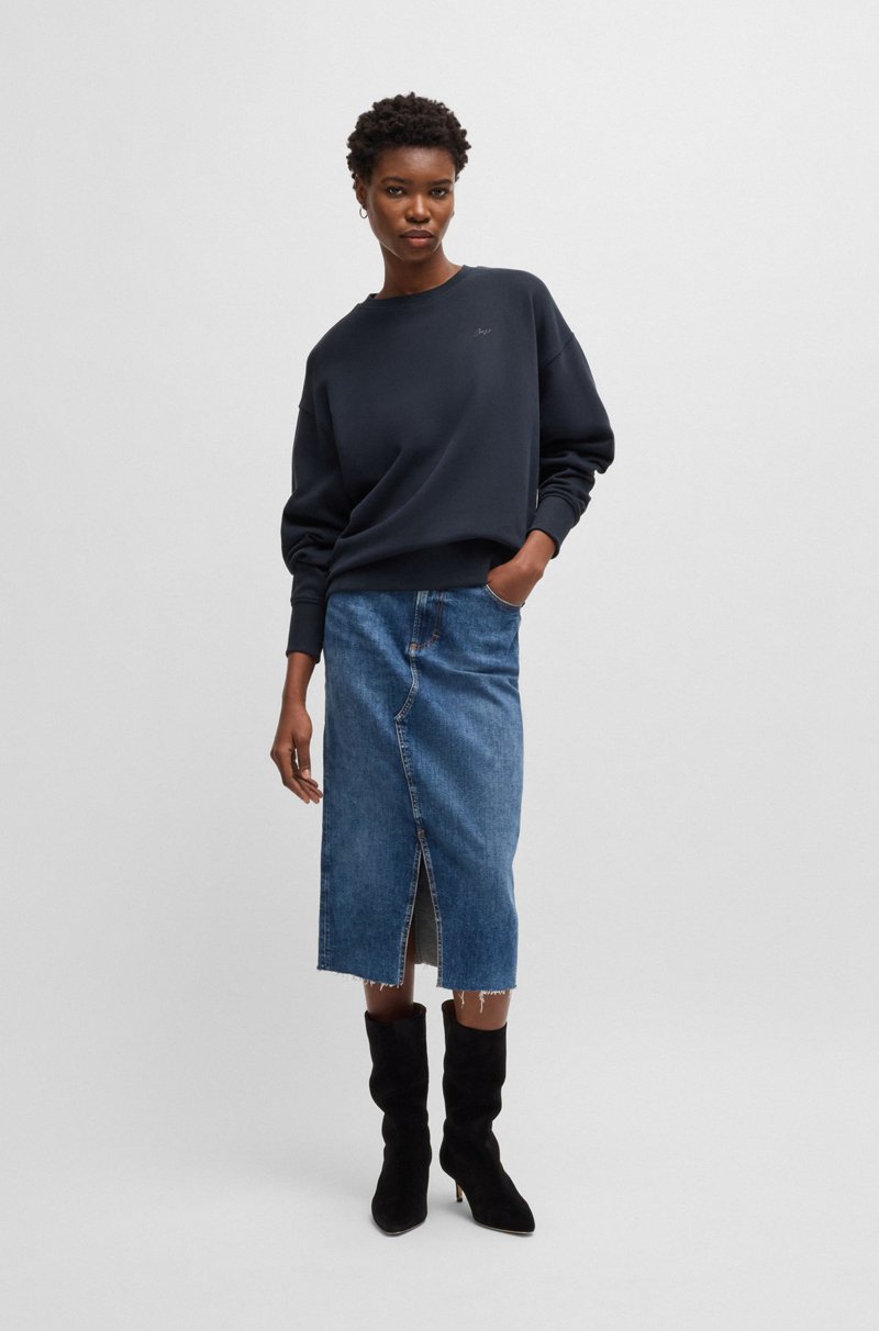 Hugo Boss Sudadera slim fit de felpa de rizo de algodón con logo pequeño Tienda de fábrica