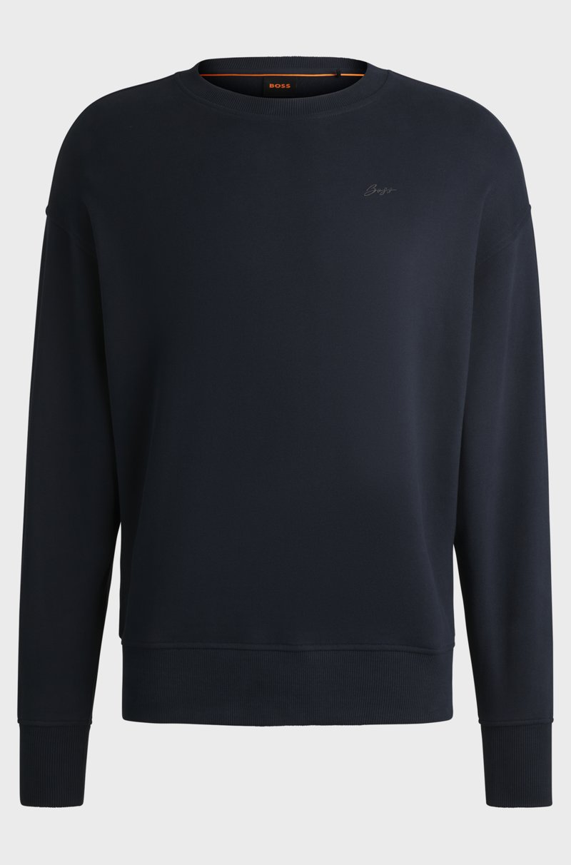 Hugo Boss Sudadera slim fit de felpa de rizo de algodón con logo pequeño Tienda de fábrica
