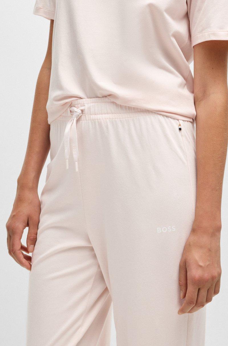 Hugo Boss Pantalones de pijama de algodón elástico con cordones de la marca En oferta