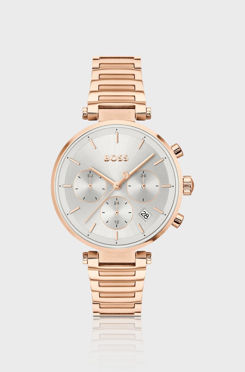 Hugo Boss Reloj dorado con caja con pasadores en T Libre de impuestos