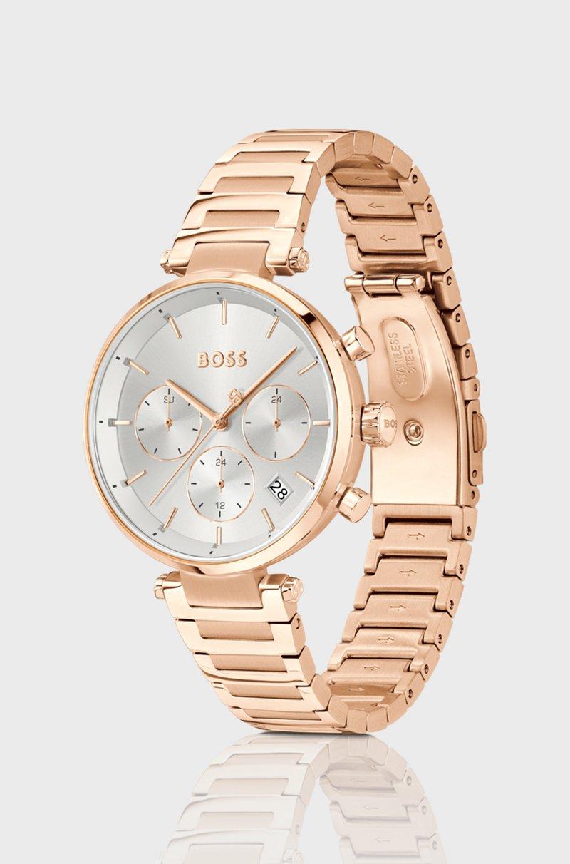 Hugo Boss Reloj dorado con caja con pasadores en T Libre de impuestos